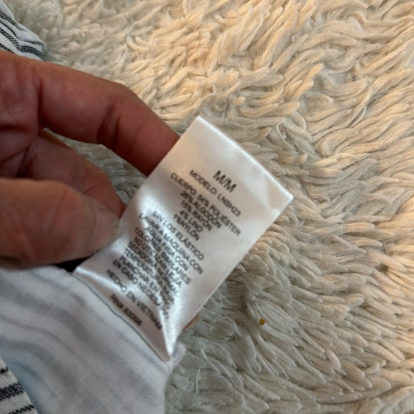 NWT Ci Sono Charcoal/White Striped Shorts Paperbag Waist Elastic size M - Picture 10 of 10